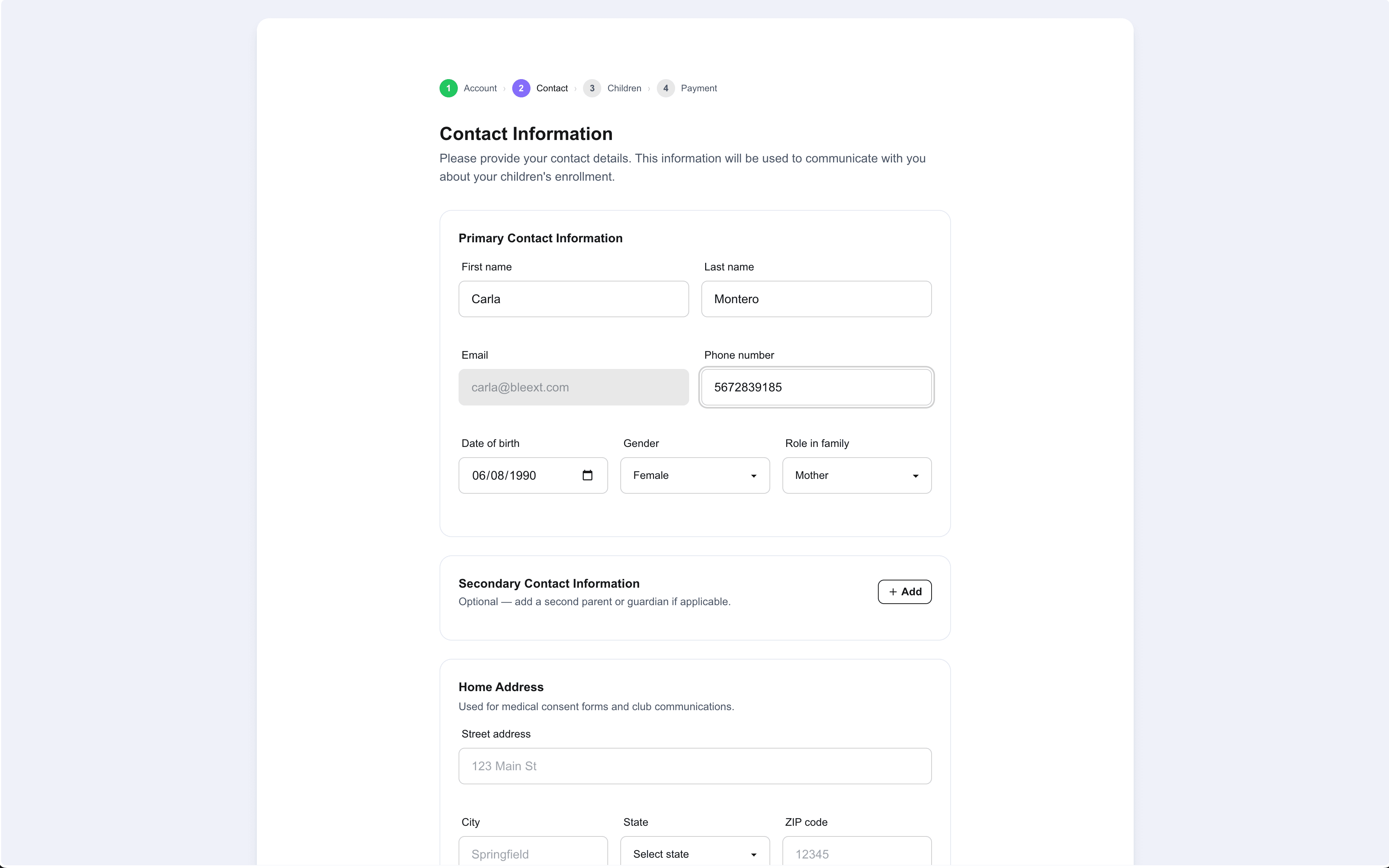 Member enrollment process